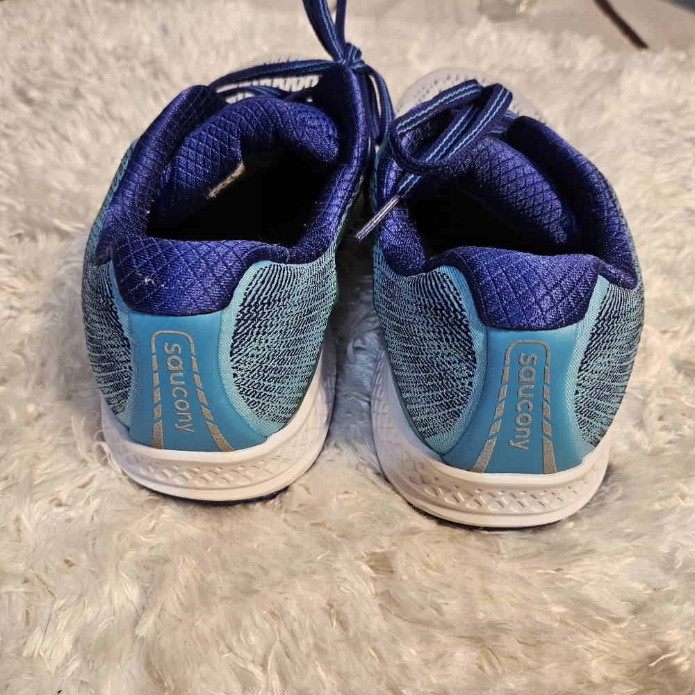Saucony Ride ISO 2 Women's Running Shoes Blue White Athletic‎ Sneakers - Picture 2 of 8